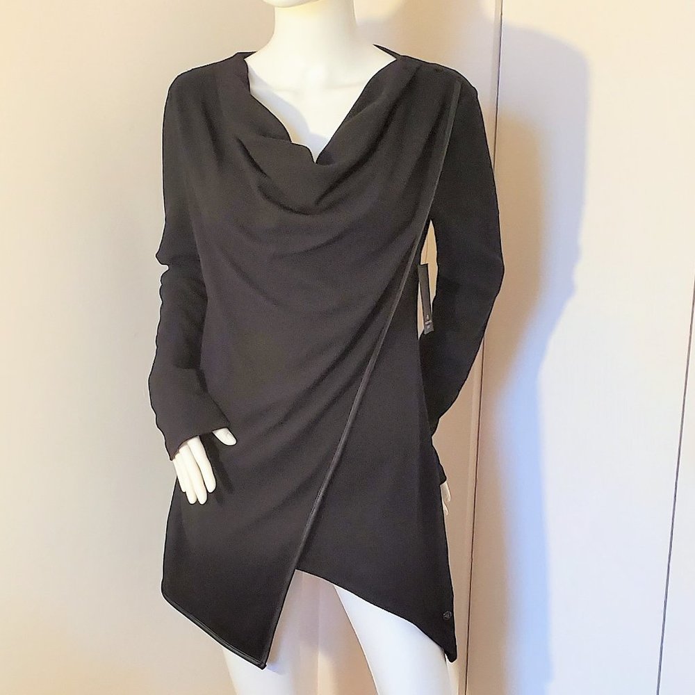 (NWT) ANDREW MARC NEW YORK ASYMMETRIC SPORT TUNIC | Black | Size M